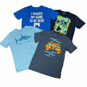 Boys' Graphic T-Shirts Lot - Blue and Gray - Size XL 14